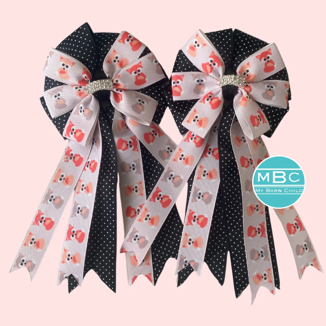 * Show Bows: Foxes on Black