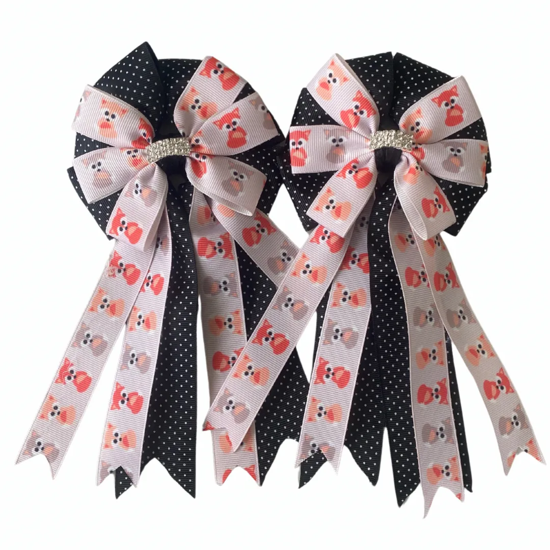 * Show Bows: Foxes on Black