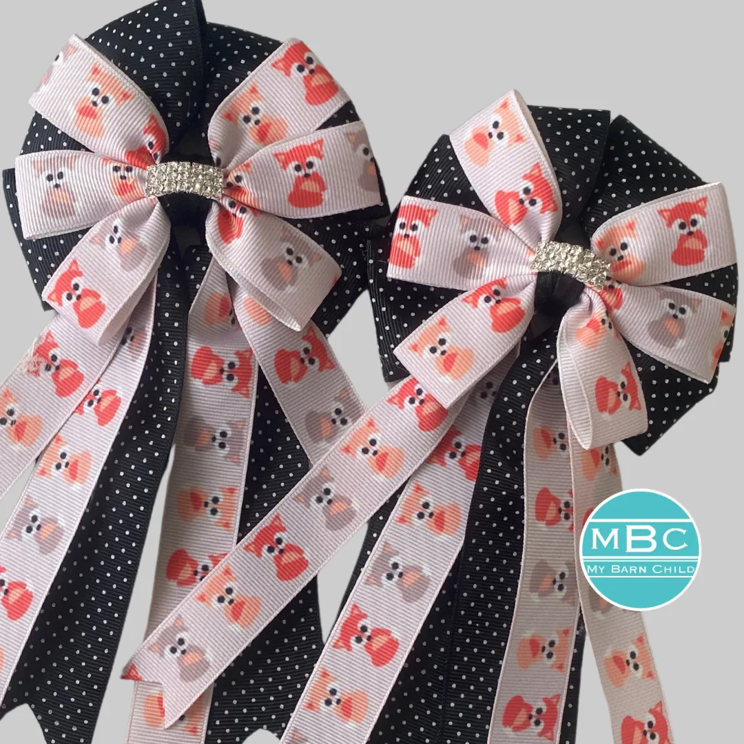 * Show Bows: Foxes on Black