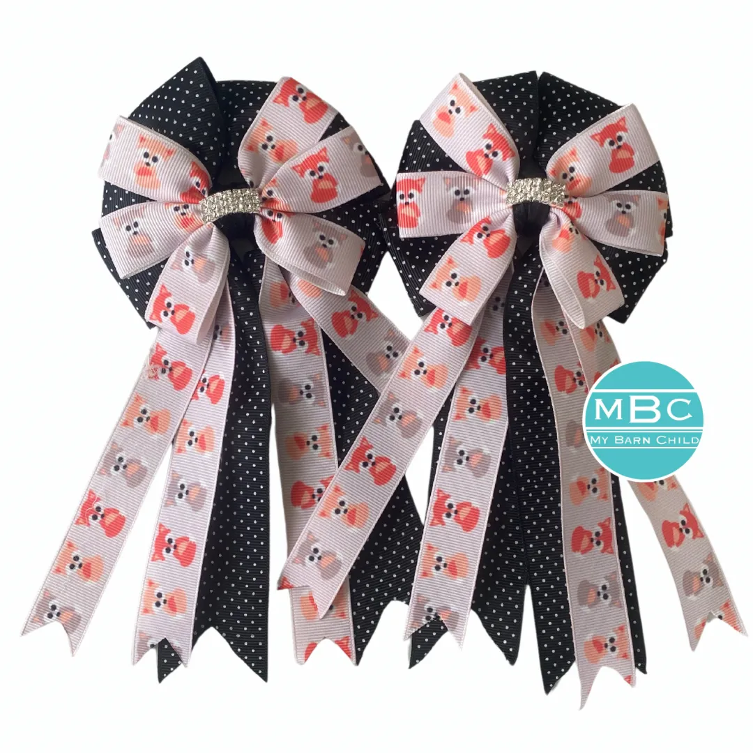 * Show Bows: Foxes on Black