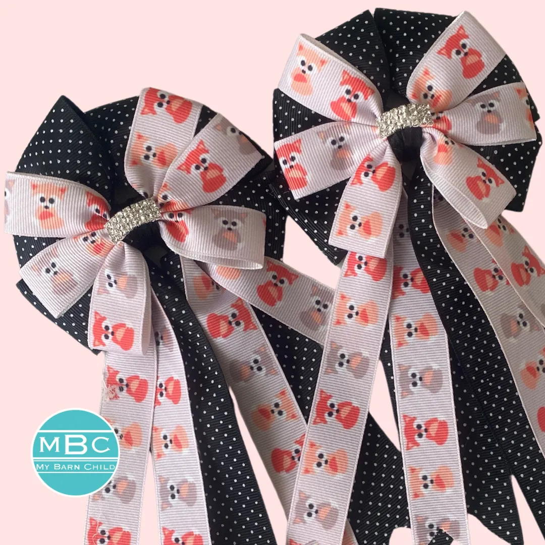 * Show Bows: Foxes on Black