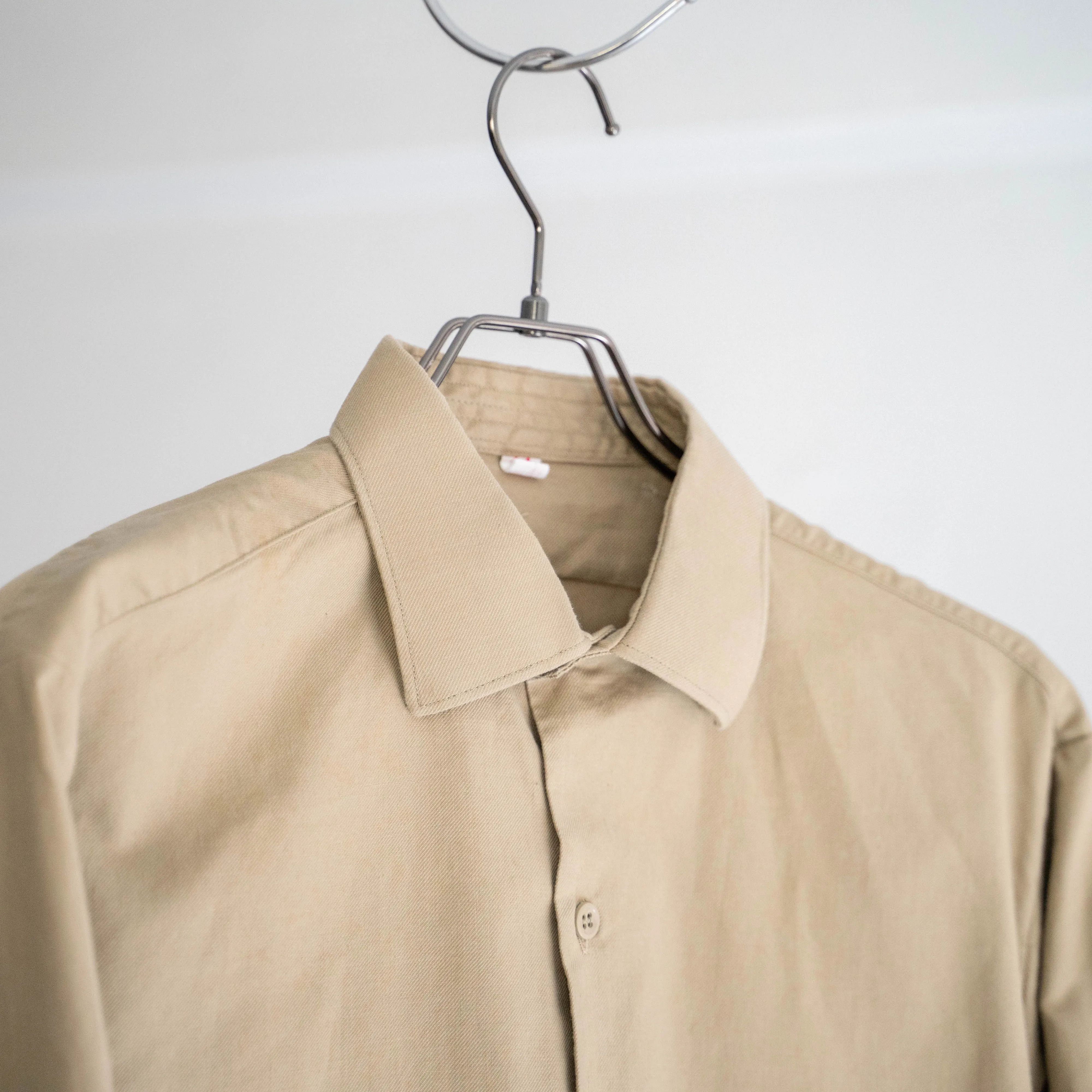 1960-70s French military basic chino shirt 'dead stock' -1 wash-