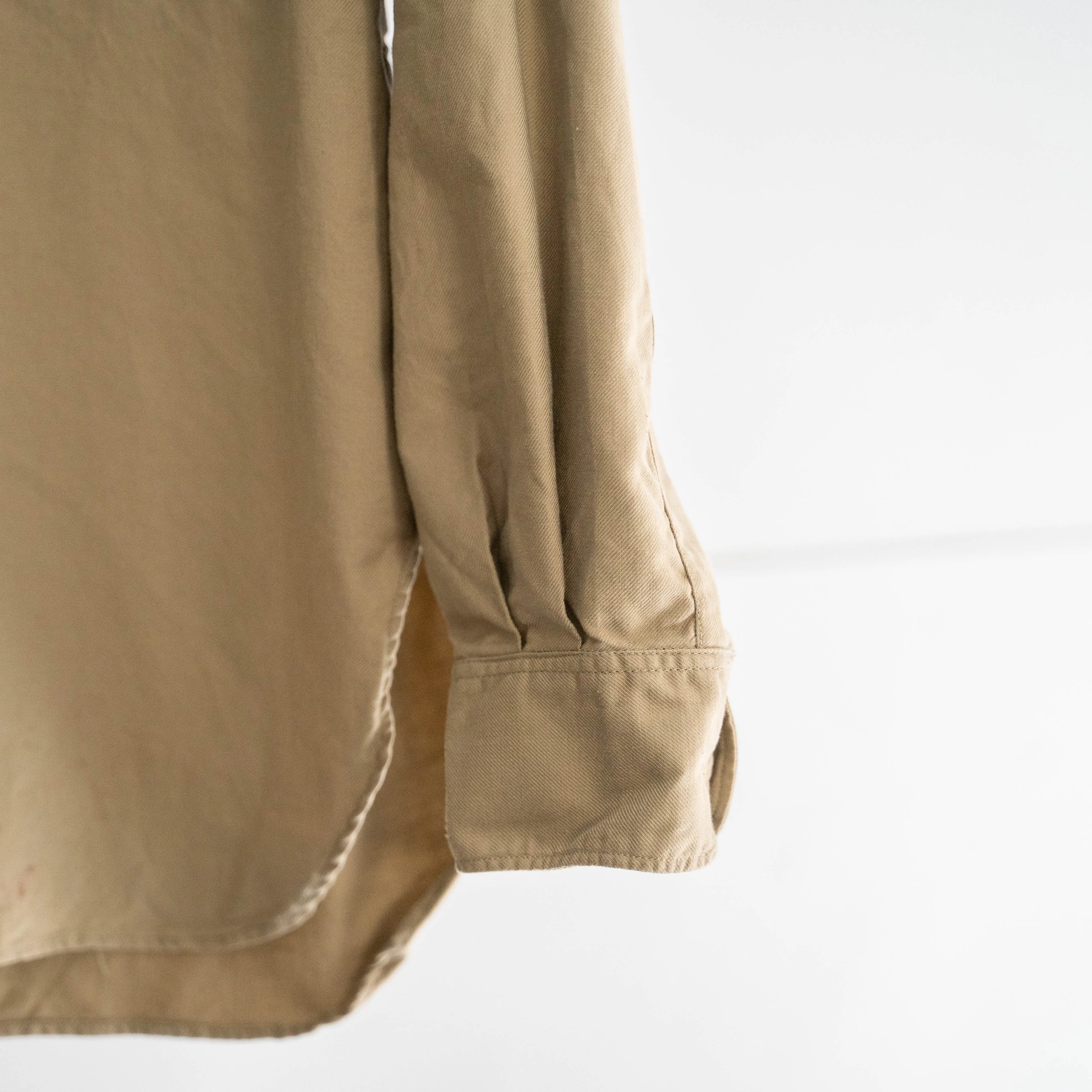1960-70s French military basic chino shirt 'dead stock' -1 wash-