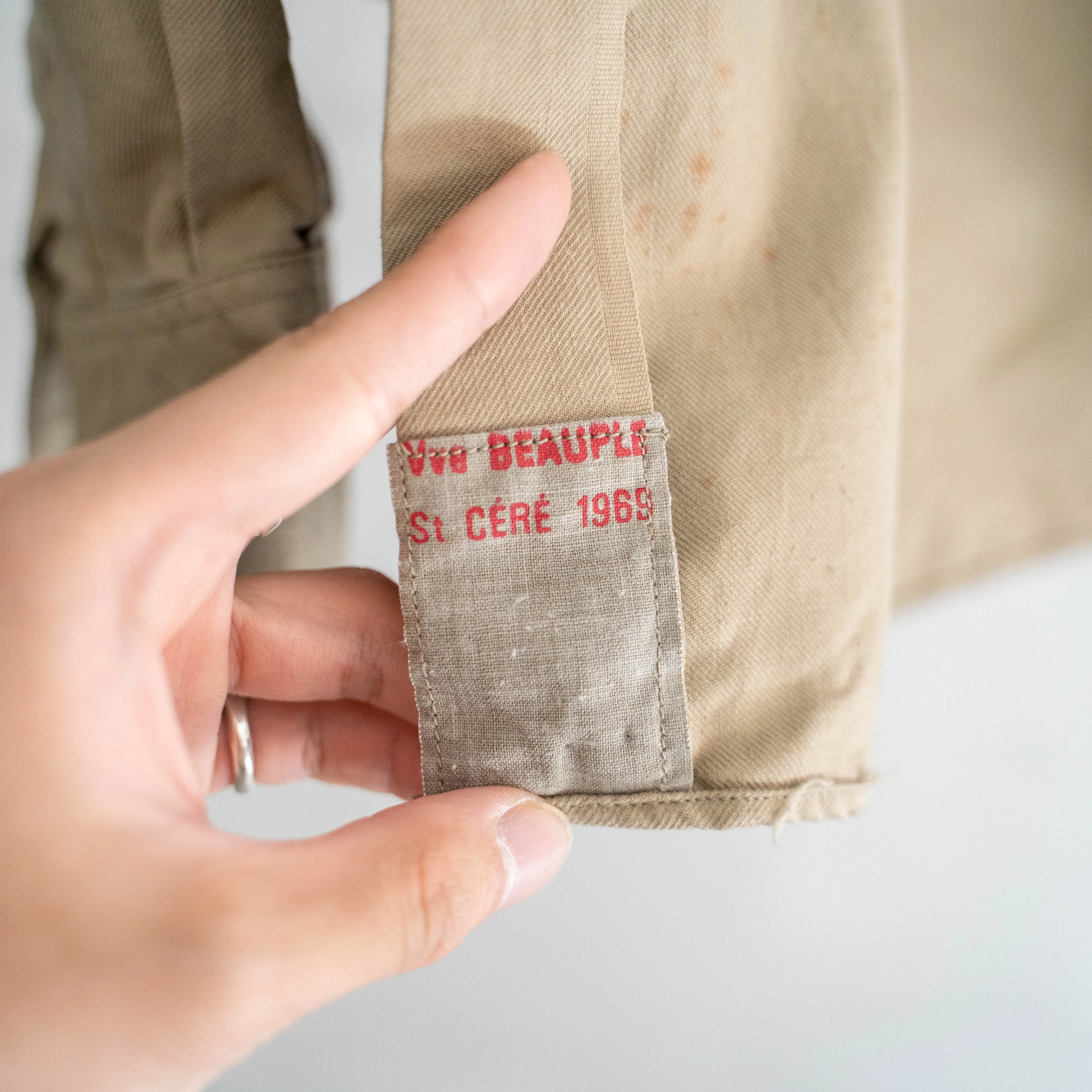 1960-70s French military basic chino shirt 'dead stock' -1 wash-