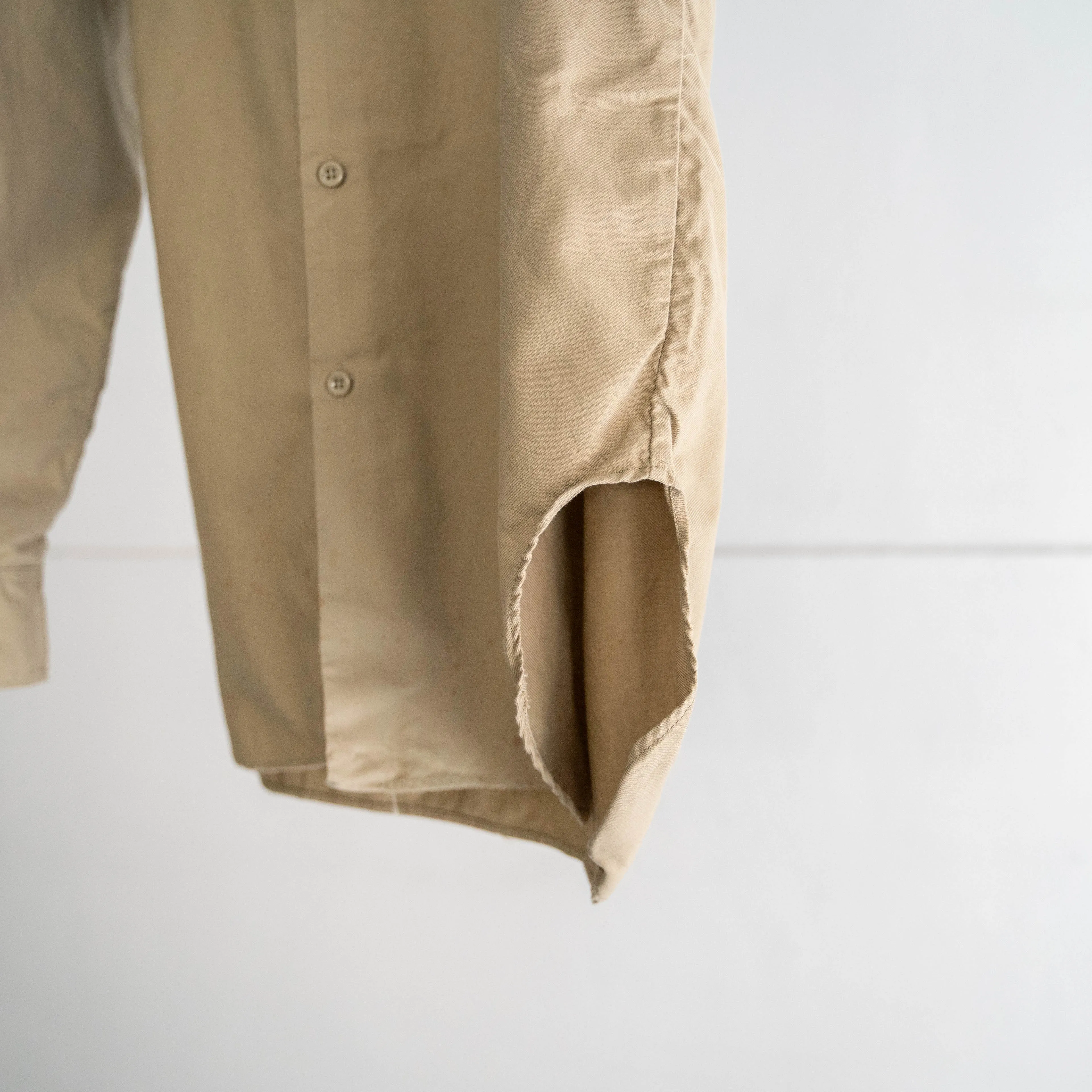 1960-70s French military basic chino shirt 'dead stock' -1 wash-