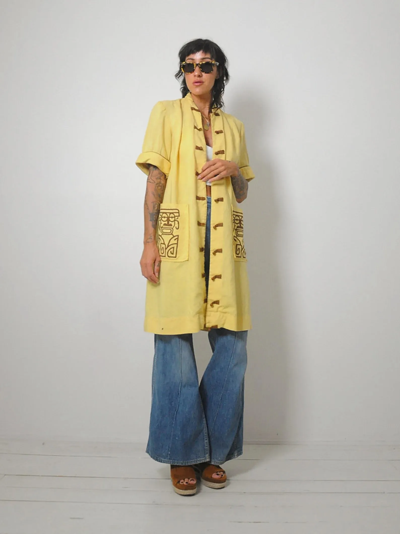 1960's Hawaiian Tiki Pocket Robe