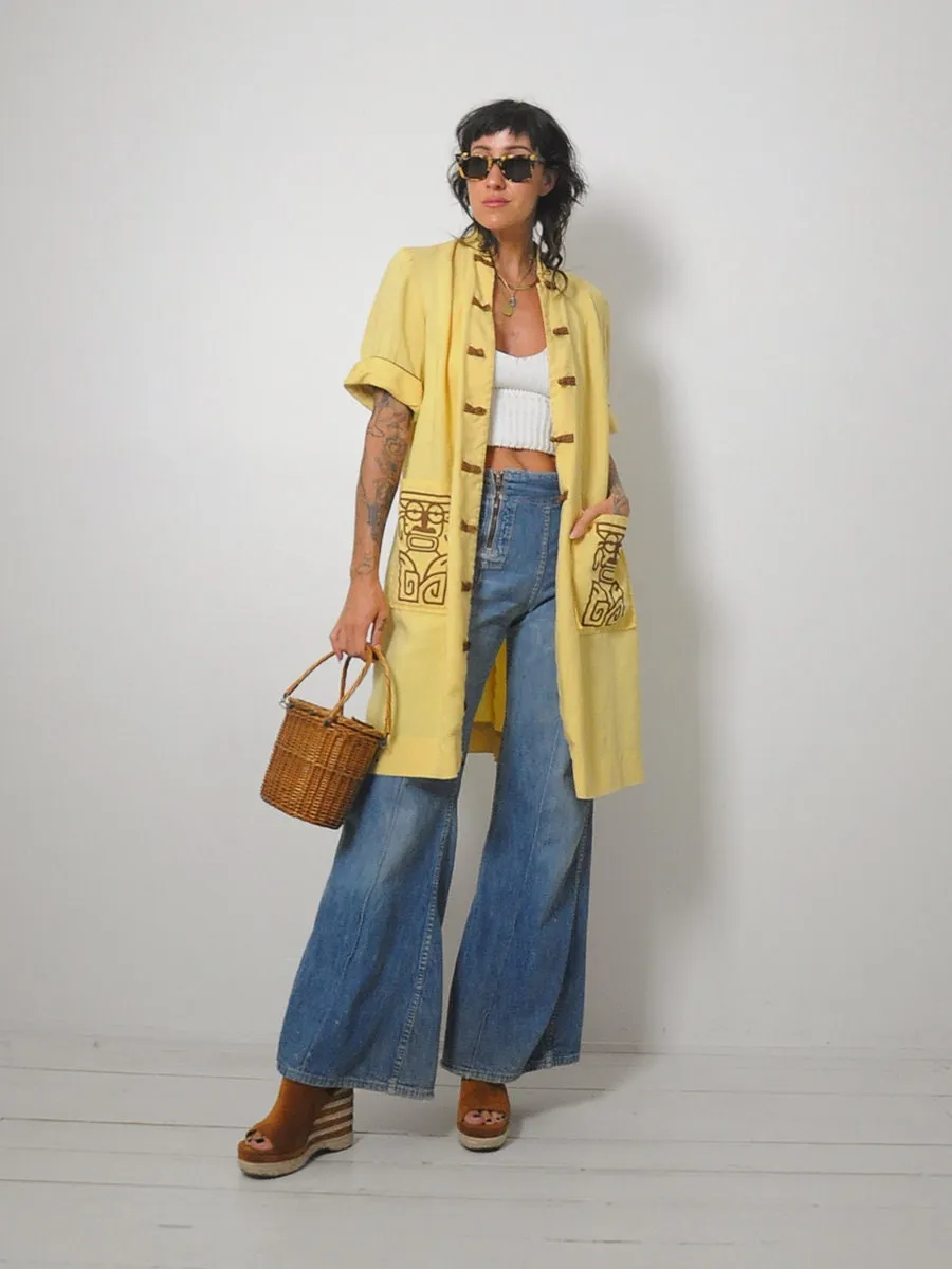 1960's Hawaiian Tiki Pocket Robe