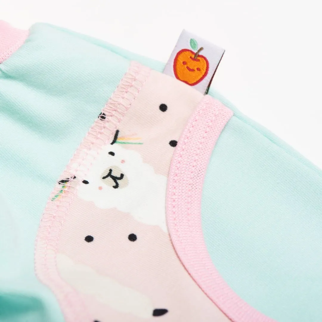 3/4 Pants "Jersey Spearmint/Alpakas Pink"