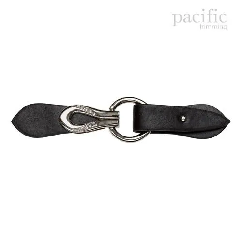 7" Rhinestone Leather Closure : 201026