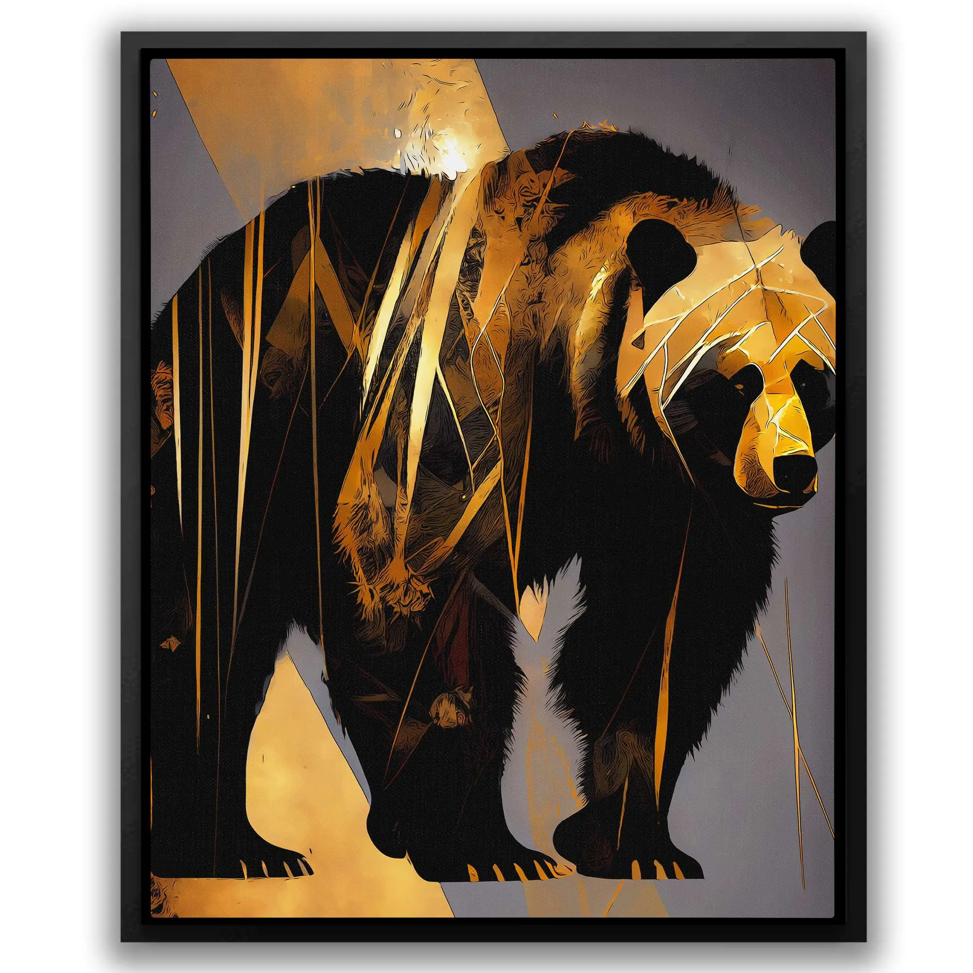 Abstract Black Gold Bear