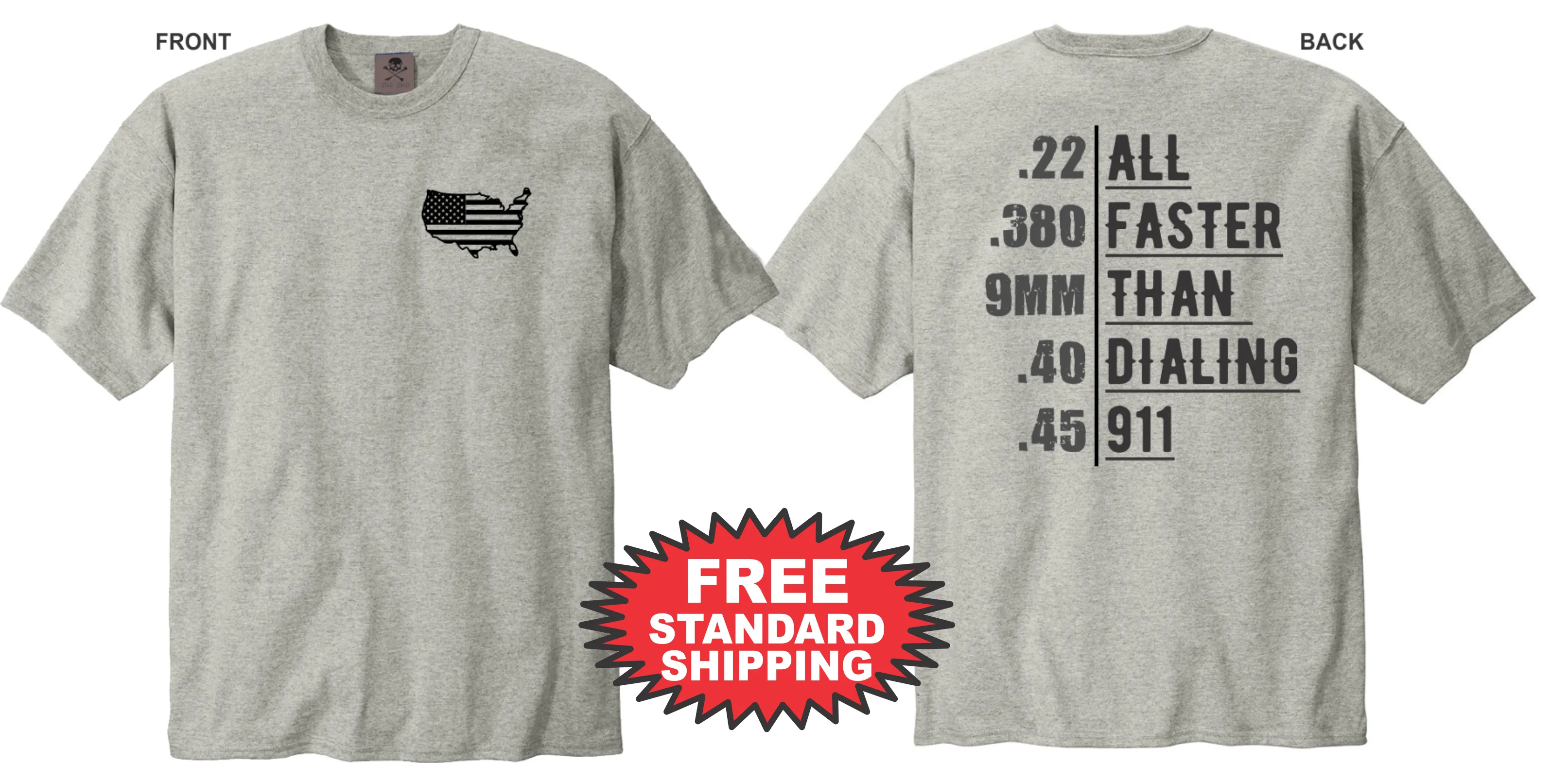 All Faster Than Dialing 911 - Ash Gray Adult T-Shirt