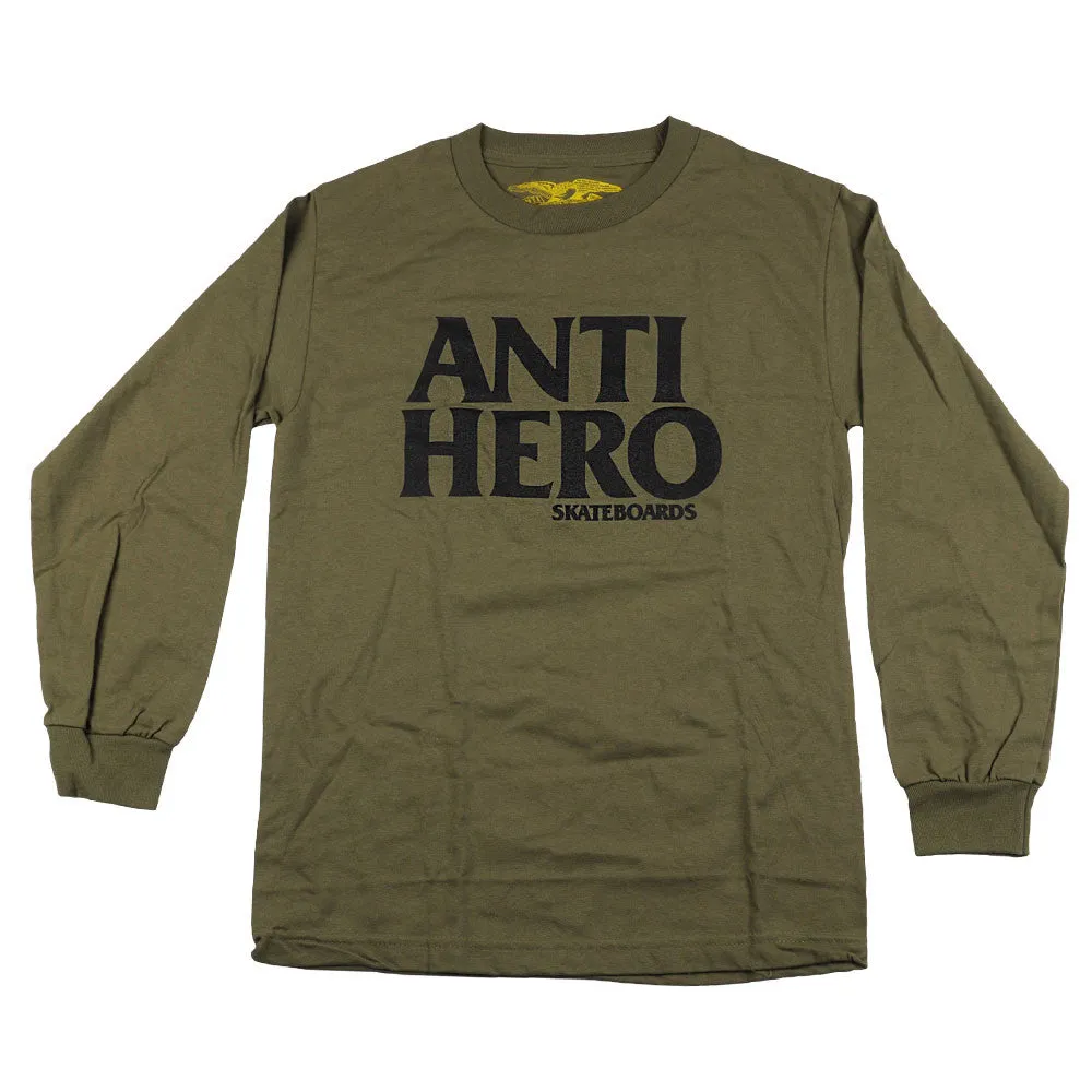 Anti-Hero Black Hero L/S - Military Green/Black - Men's T-Shirt
