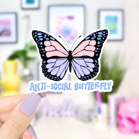 Anti-Social Butterfly - Waterproof Vinyl Sticker
