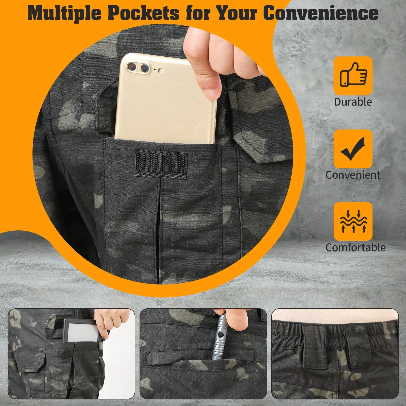 Archon IX8 Outdoor Waterproof Tactical Pants Dark Camo