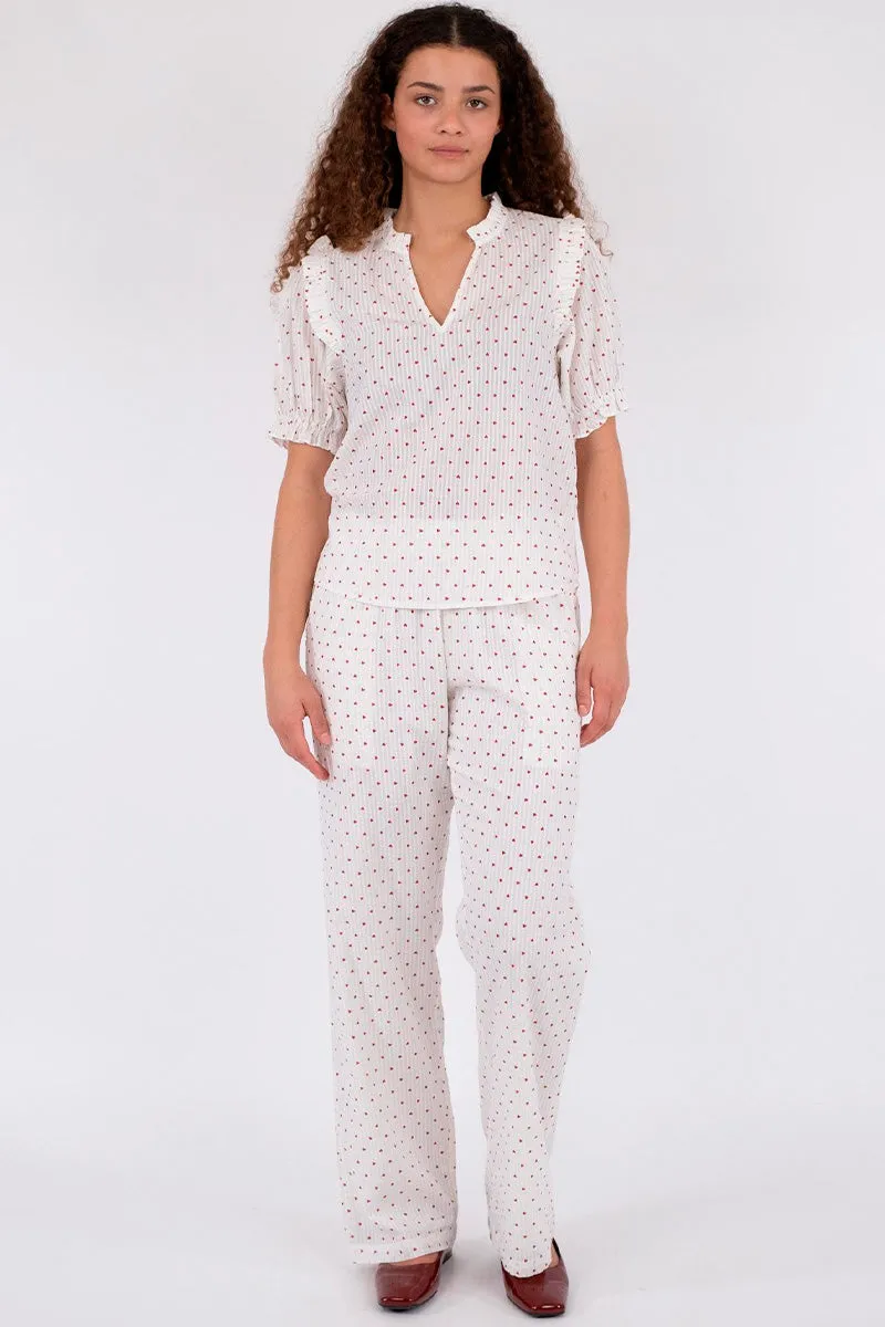 Astra Heart Pants | White | Bukser fra Neo Noir