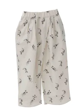 Bear Print Wide Pants