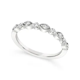 Bezel Set Milgrain Edge Wedding Band - .25 carat t.w.