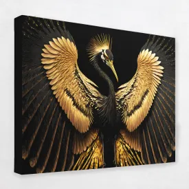 Black and Gold Crane