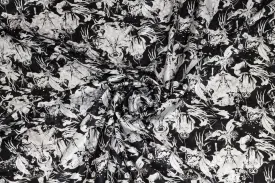 Black and White Spooky Silk Charmeuse