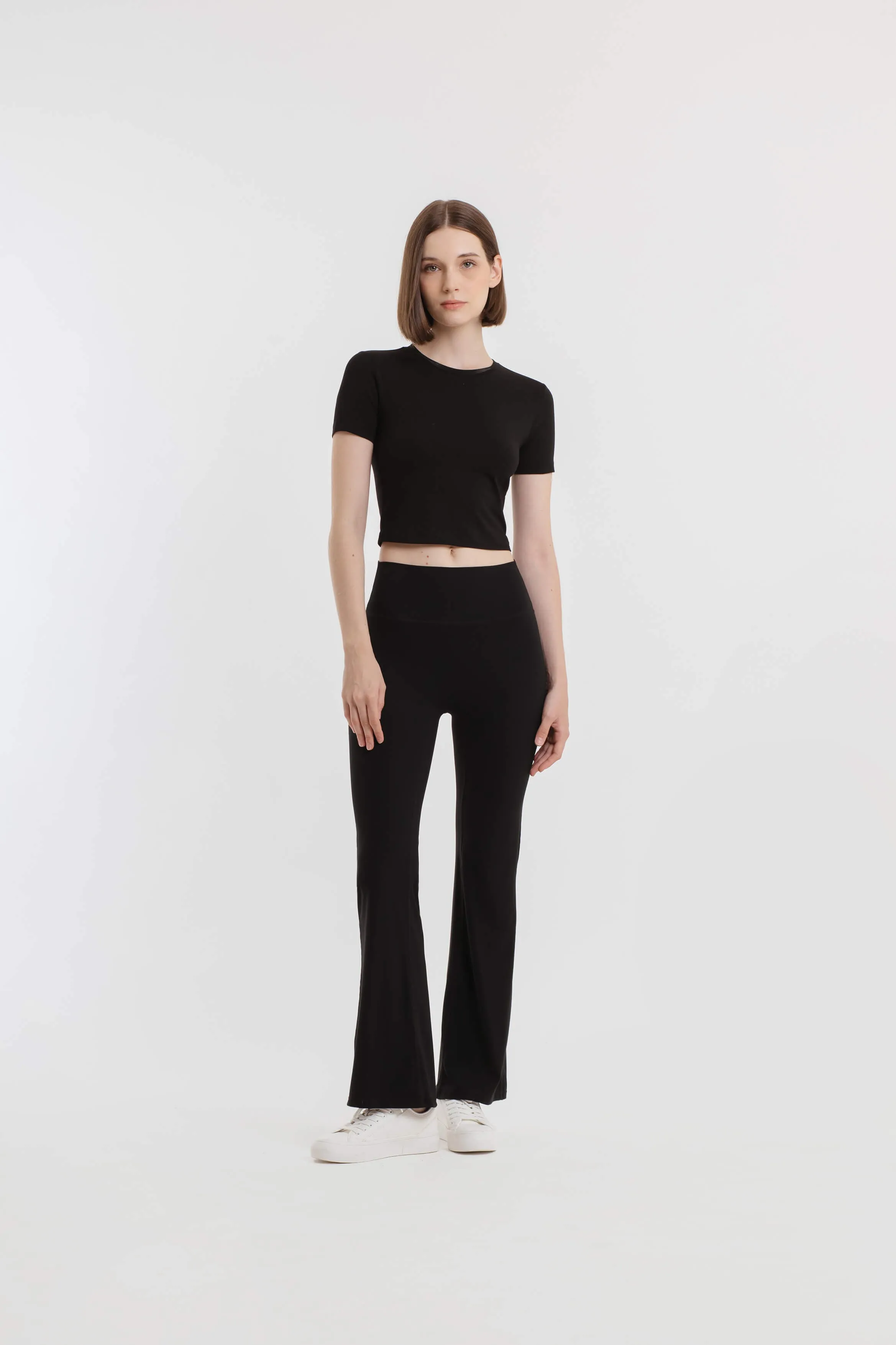 Black Bamboo Flare Pants