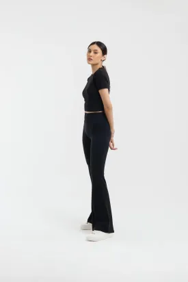 Black Bamboo Flare Pants