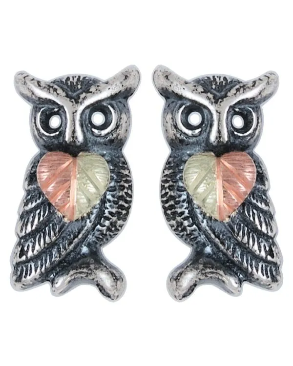 Black Hills Gold Owl Earrings