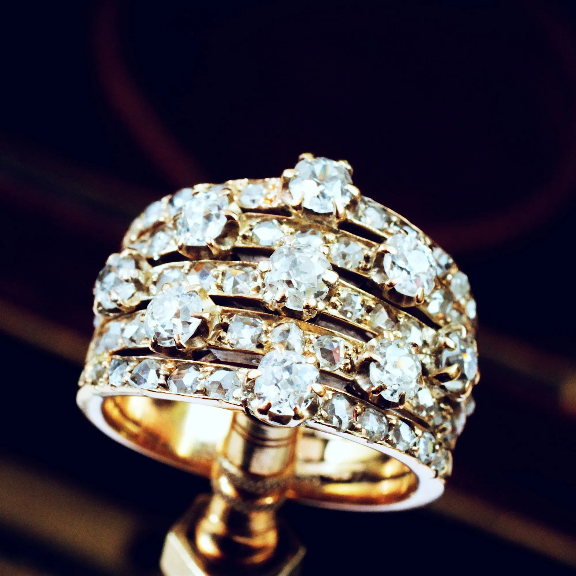 Breathtaking Antique Diamond Harem Ring