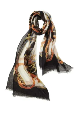 Cinta Scarf - Black/Tangerine