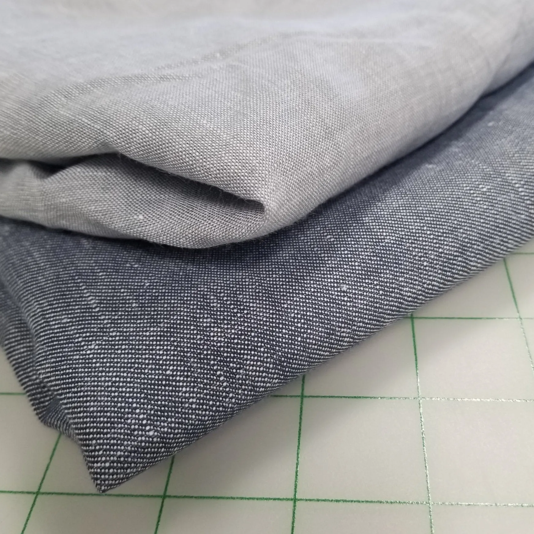 Designer European Deadstock 100% Linen Chambray Denim Shirting Woven- by the yard