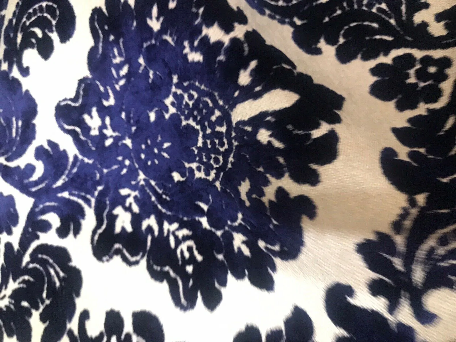 Duke Gabriel Designer Medallion Burnout Chenille Velvet Fabric - Royal Blue BTY