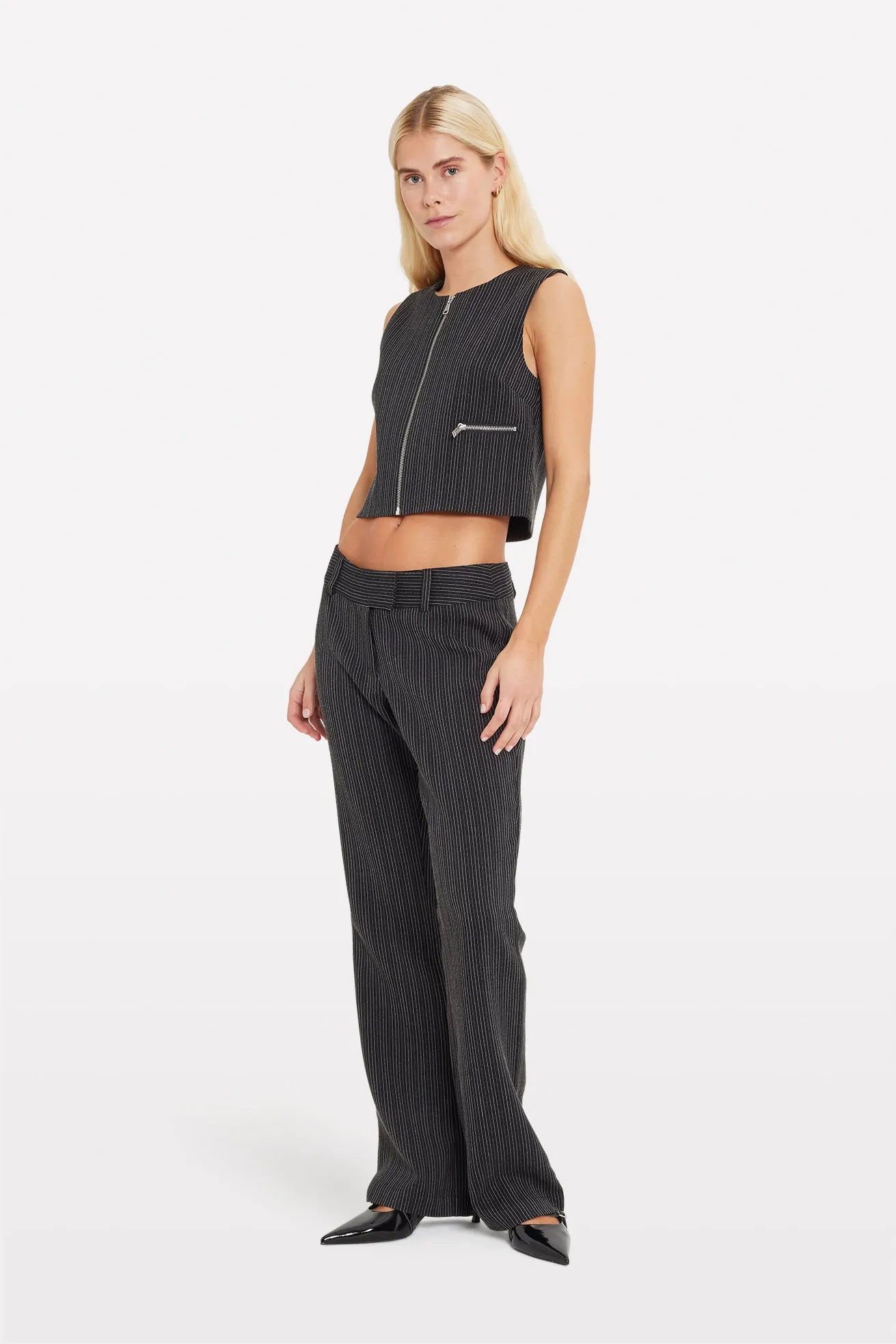 Enhella Pants Black Pinstripe