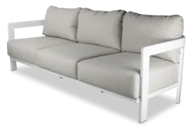Escape 3 Seater in Arctic White with Latte Check Spun Polyester Cushions