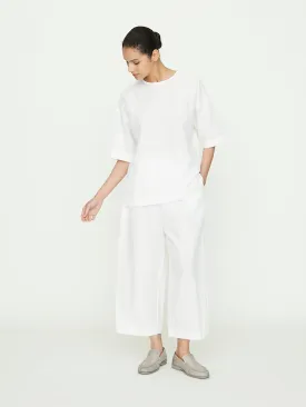 Front Tuck Bulky Pants 2 in Off White