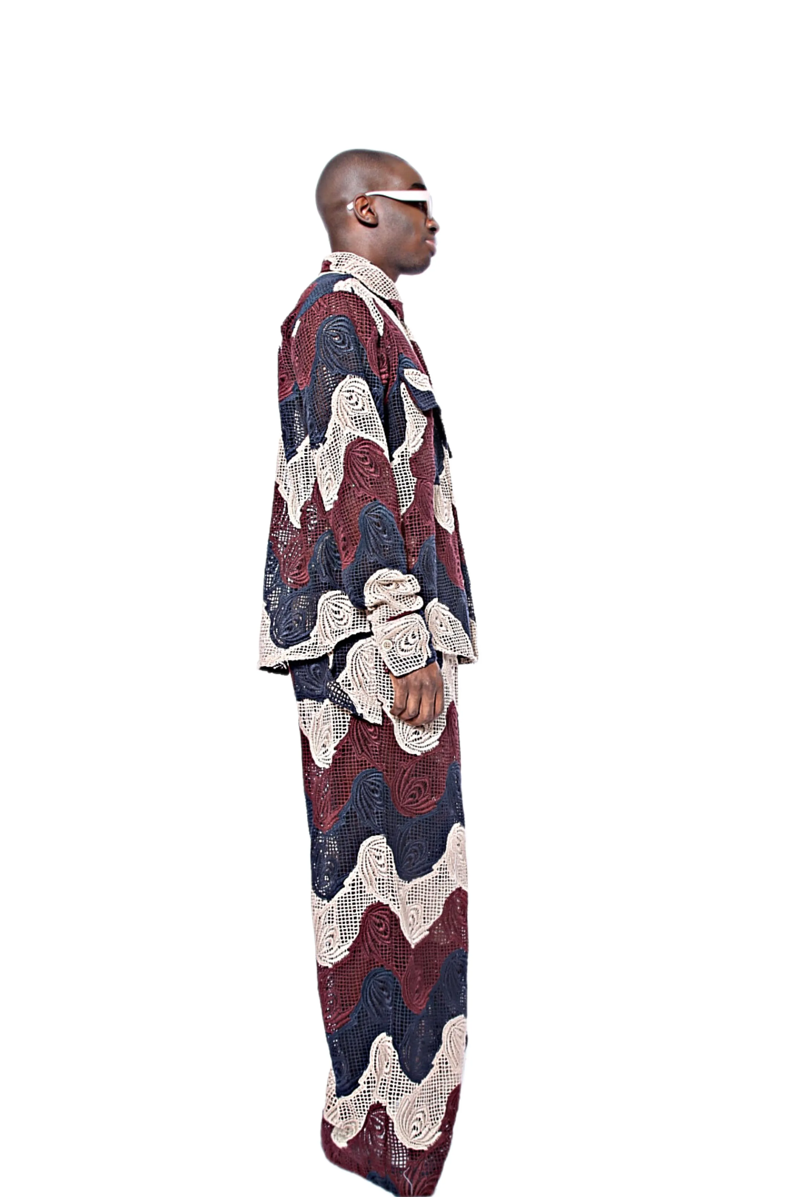 Fulton Colorblock Lace Wide-Leg Pants