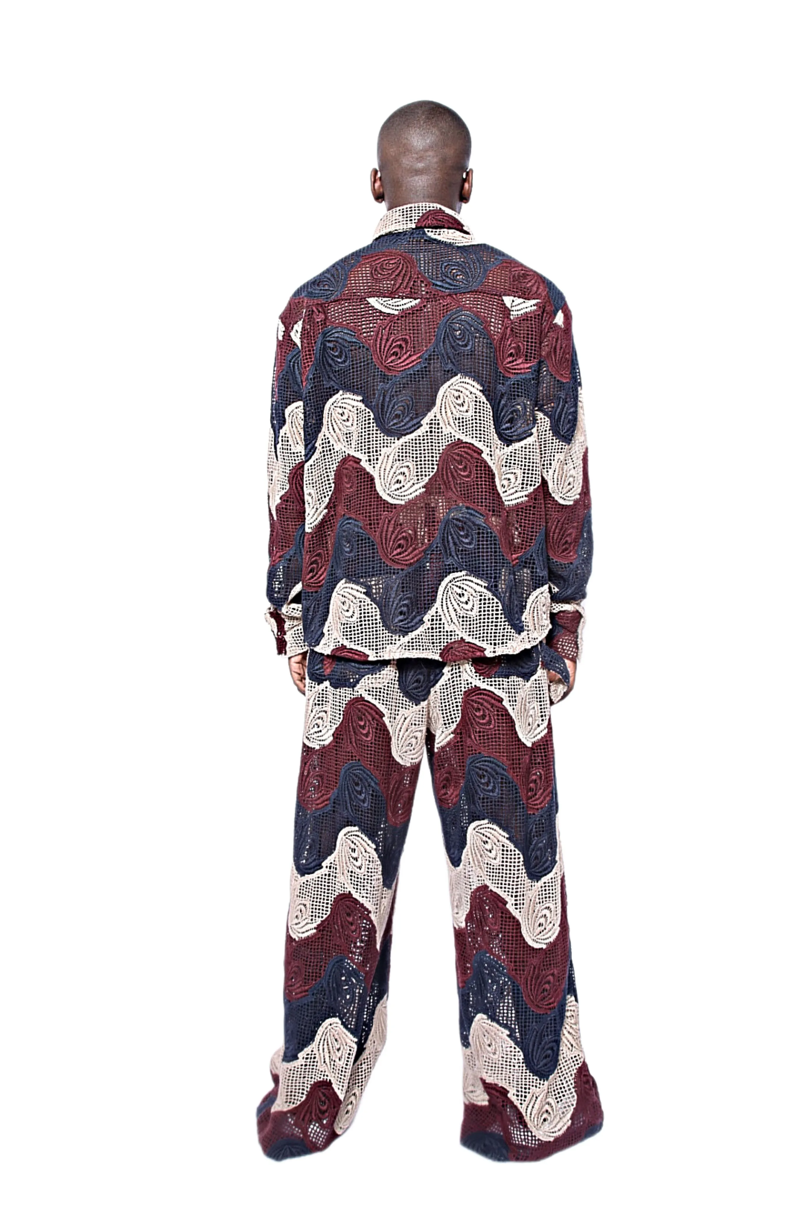 Fulton Colorblock Lace Wide-Leg Pants