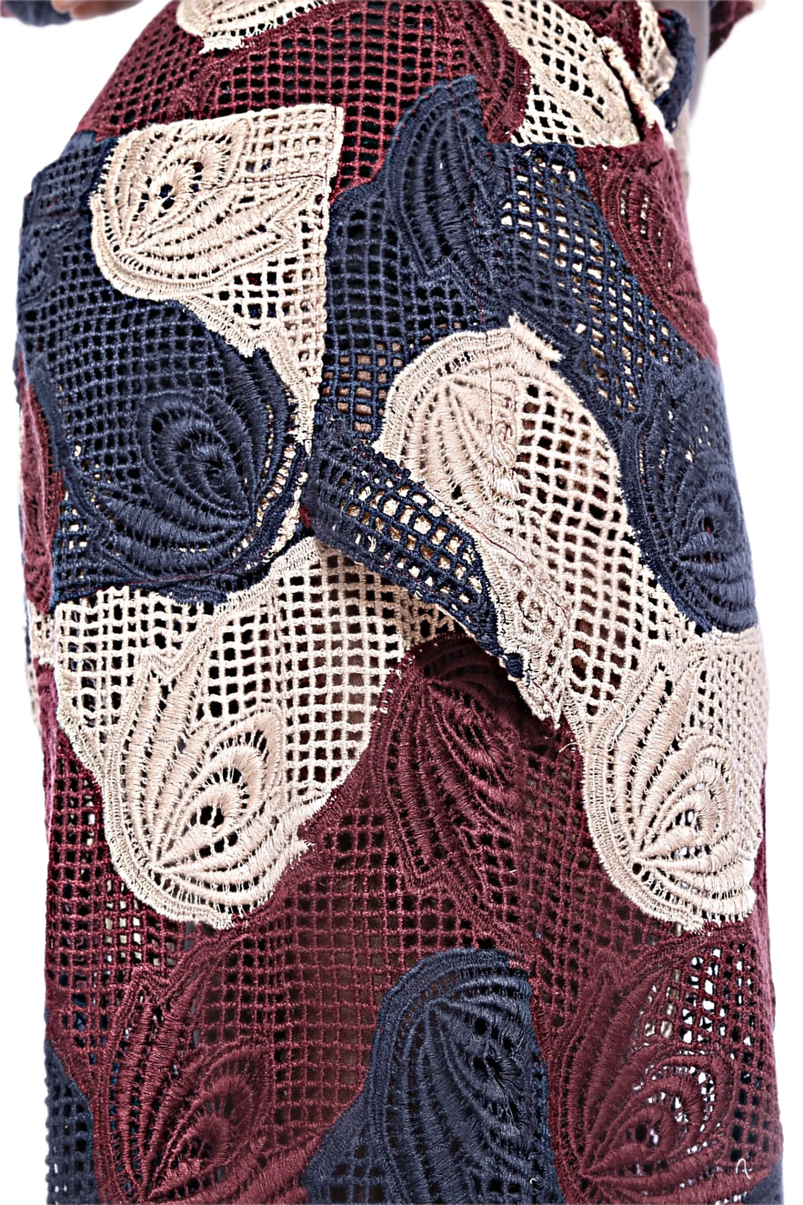 Fulton Colorblock Lace Wide-Leg Pants