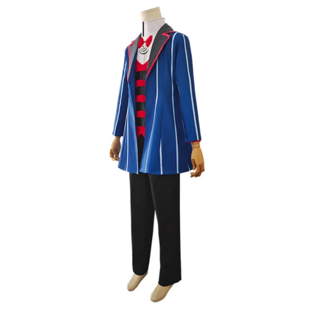 Hazbin Hotel Vox Demon Blue Suit Party Carnival Halloween Cosplay Costume