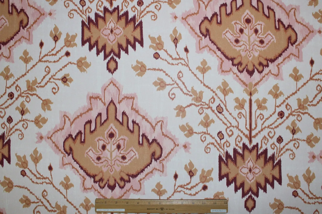 Ikat/Floral Rayon Georgette - Peach Tones
