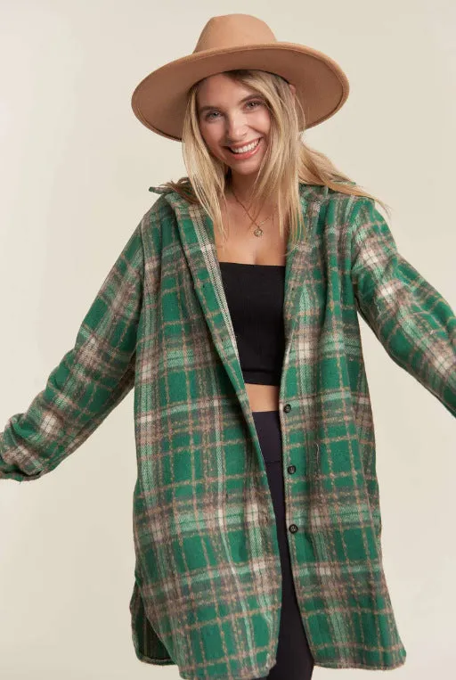 Joskaa outfit inspo fall 2024 New Hot Fashion Long Sleeve Button Woolen Plaid Shirt Coat
