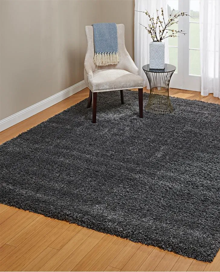 Laura Ashley Luxury Shag Rug- Charcoal