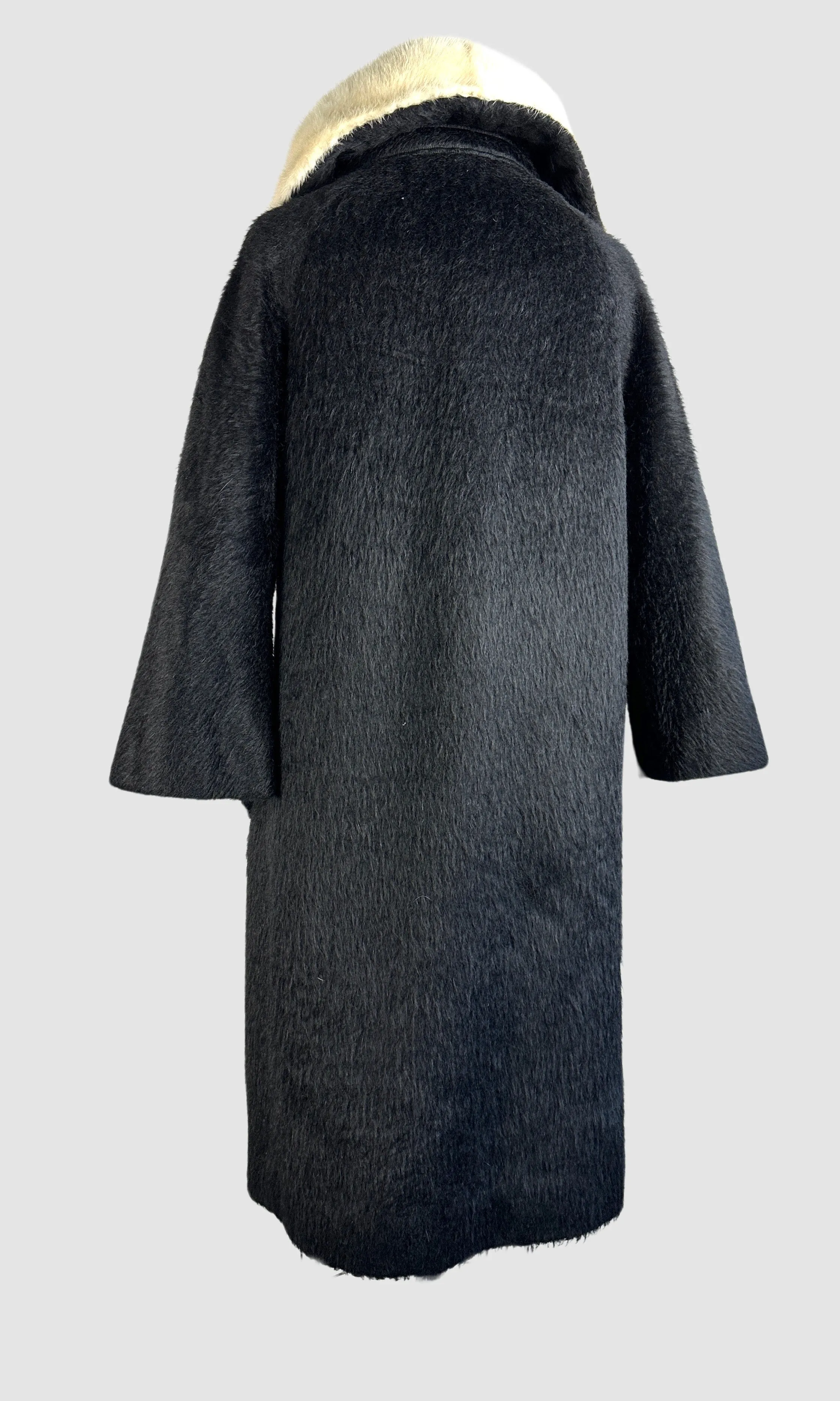 LILLI ANN 50s Mohair Coat with Mink Fur Collar • Small Medium