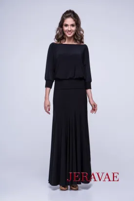 Long Sleek Ballroom Practice Skirt with Soft Hem PRA 556