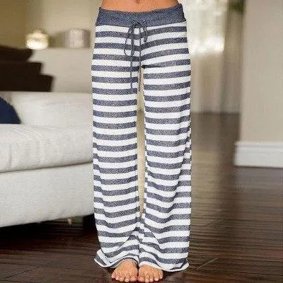 Loose Print Pink Flower Floral Harem Pants Capri Bottoms Sweatpants High Waist Female Pants Women Summer Wide Leg Trousers (US 2-14)