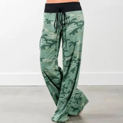 Loose Print Pink Flower Floral Harem Pants Capri Bottoms Sweatpants High Waist Female Pants Women Summer Wide Leg Trousers (US 2-14)