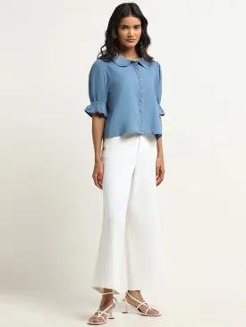 LOV White Mid-Rise Wide-Leg Jeans