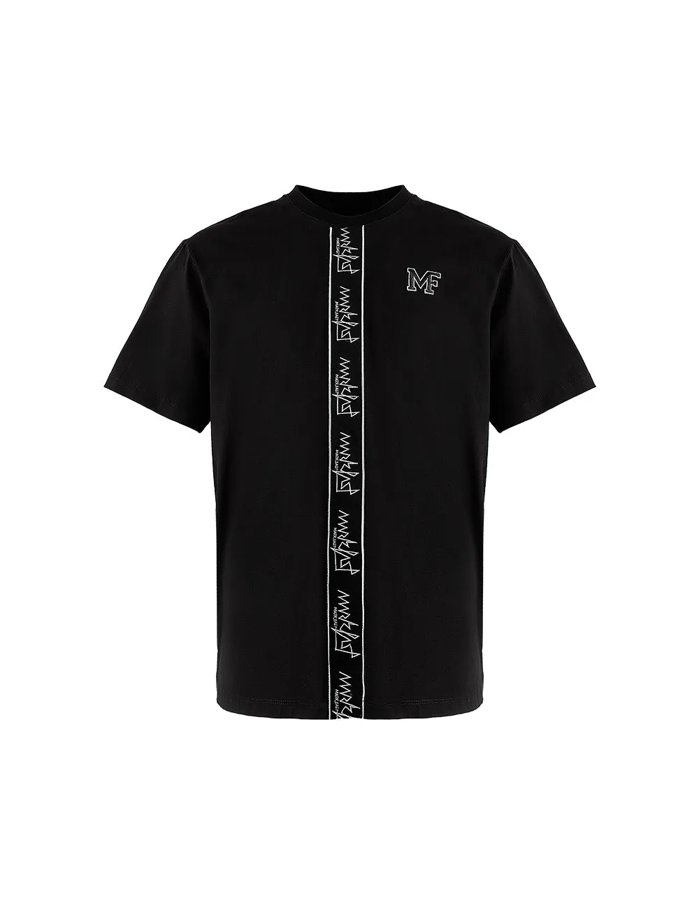 MARK FAST MEN OVERSIZE T-SHIRT WITH MF LOGO STRAIGHT STRIP EMBROIDERY