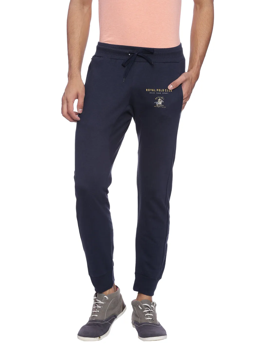 Masculino Latino Navy Blue Track Pants