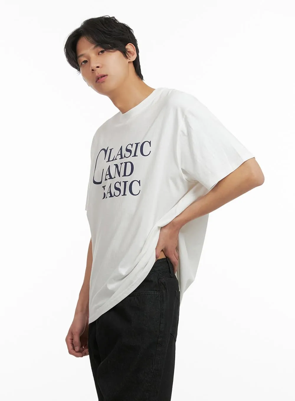 Men's Graphic Lettering Tee (White) IY410