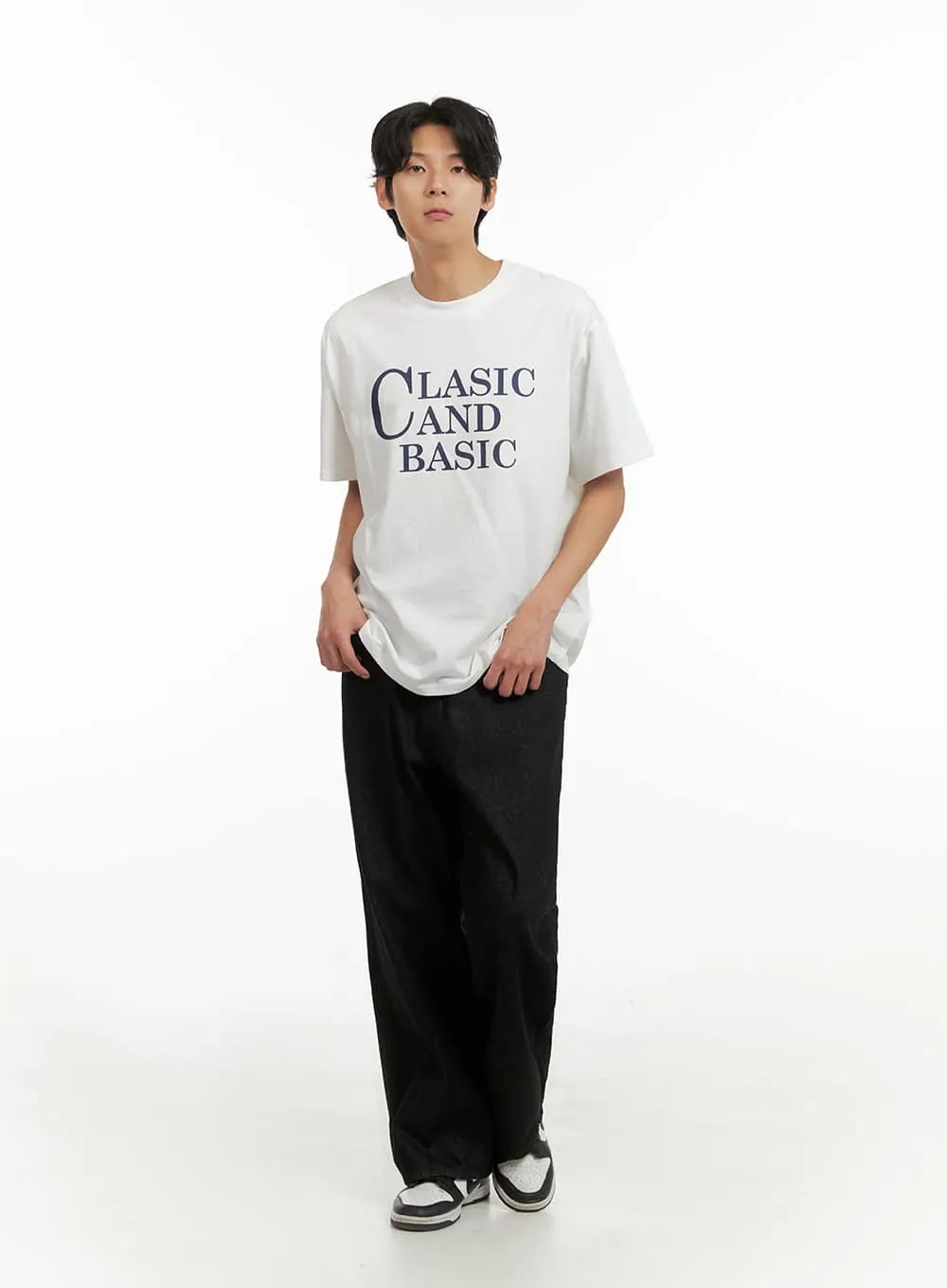 Men's Graphic Lettering Tee (White) IY410
