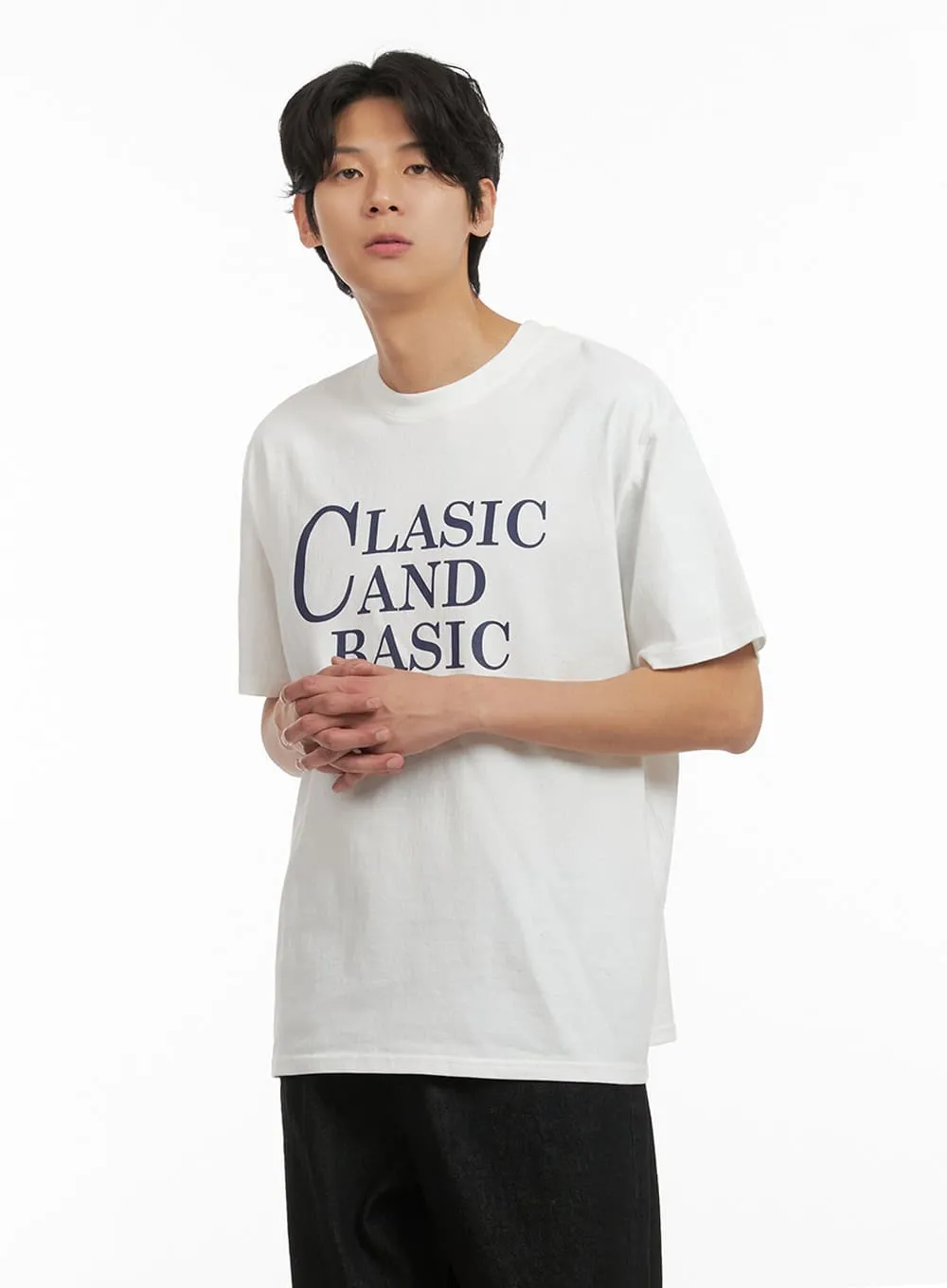 Men's Graphic Lettering Tee (White) IY410